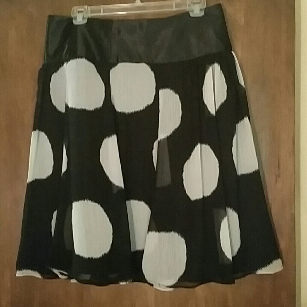 Kenar black and white dot skirt, size M